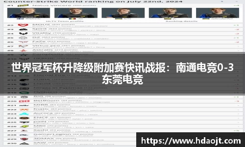 世界冠军杯升降级附加赛快讯战报:南通电竞0-3东莞电竞