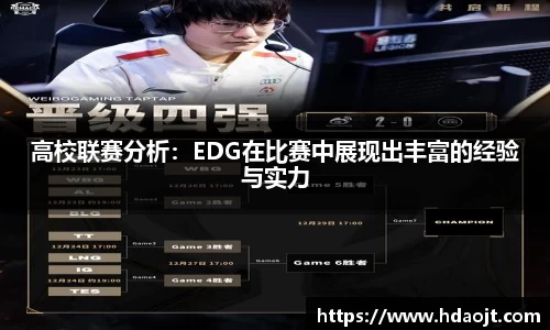 高校联赛分析:EDG在比赛中展现出丰富的经验与实力