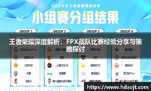 王者荣耀深度解析:FPX战队比赛经验分享与策略探讨
